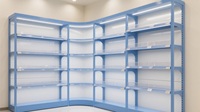 Étagères de présentation double face robustes pour la vente au détail, rayonnages multifonctionnels pour supermarchés, en acier durable léger pour magasins