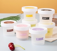 Récipients d'Emballage Alimentaire 100ml 300ml 500ml pour Crème Glacée Yaourt Panna Cotta Jetables Boîtes et Pots en Plastique Coupes à Mousse Gâteaux Desserts avec Couvercle