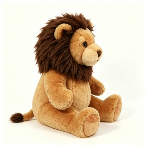 León de Peluche Marrón Personalizado con Crin Marrón Oscuro, Juguete de Peluche de León Sentado Suave, Lindo Animal de Safari - Product Image 3