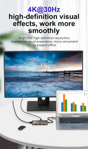 Base de Conexión 6 en 1 Personalizada de Fábrica, Hub Tipo C para Teléfono Móvil, Extensor USB para Apple y <span class=keywords><strong>Huawei</strong></span> - Product Image 5