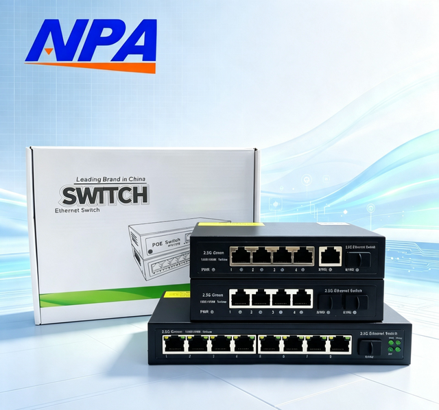 Gigabit Network Switch 4/5/8 Ports 2.5G Unmanaged Ethernet Switch Stackable Plug and Play for IP Camera/WiFi AP