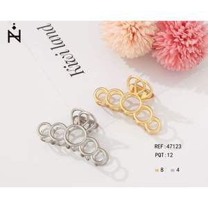 Fermaglio per capelli Hirei Land 7,5 cm in metallo circolare per donna, accessorio moda - Product Image 1