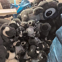 Nouveau jouet en peluche chat noir et gris en coton PP cousu, anti-stress, cadeau d'anniversaire pour enfants, poupée pour machine à griffes, vente chaude