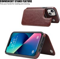 Étui Portefeuille en Cuir PU avec Support et Double Aimant pour iPhone 17 16 15 14 13 11 Pro Max, Housse de Protection Antichoc avec Emplacements pour Cartes