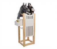 Cheval à bascule en bois réglable fait à la main pour enfants, obstacle de saut de 60 cm, jouet d'imitation équestre