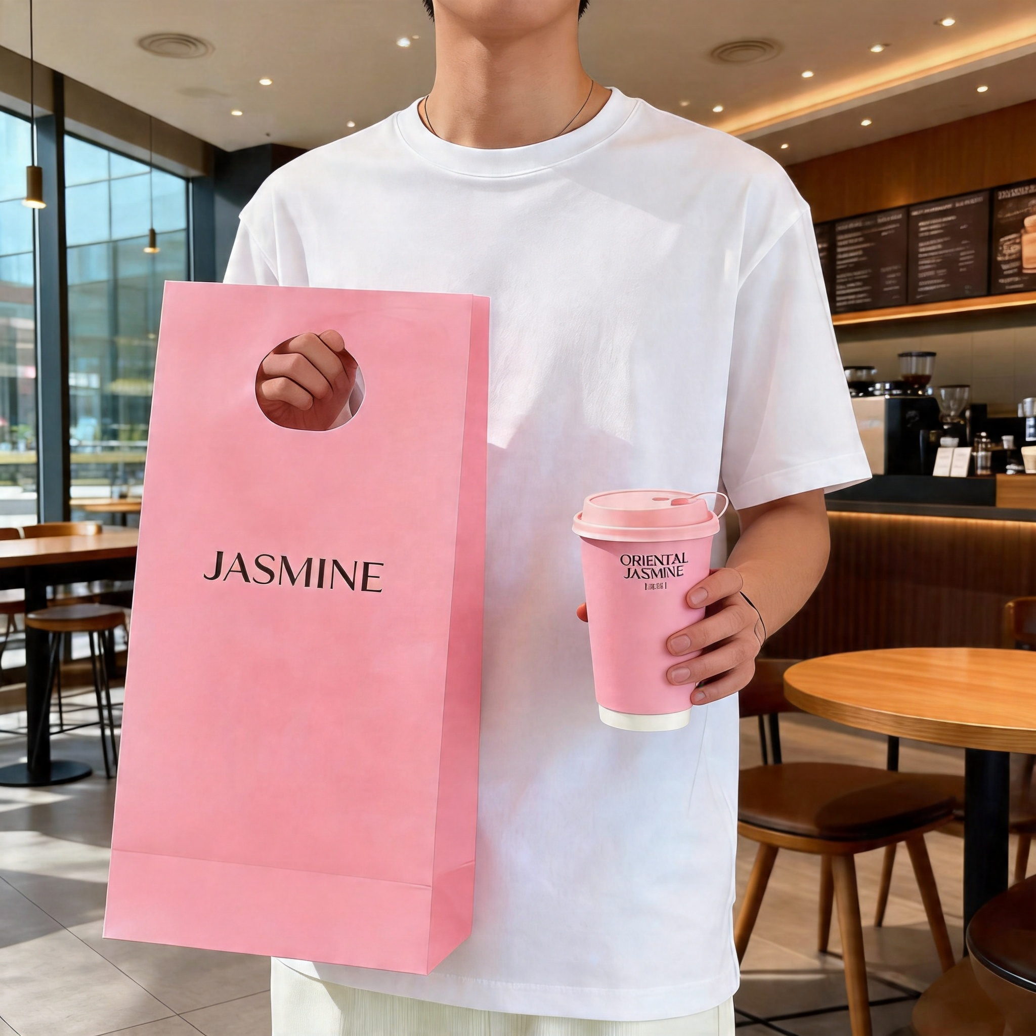 High Quality Custom Kraft Paper Shopping Bag for Clothing Gifts Catering Take-Out with Screen Printing Logos Paper Bag Genre