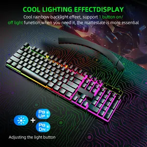 Twholesale toptan özel oyun klavye Teclado arkadan aydınlatmalı RGB mekanik klavye fare bilgisayar oyun klavye ve fare kombinasyonları