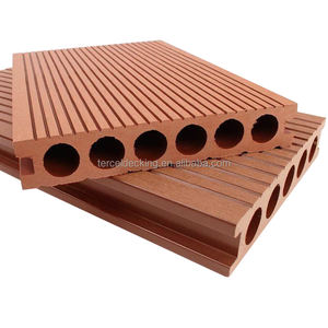 Planches de terrasse en composite bois-plastique (WPC) de haute qualité, imperméables, traditionnelles, durables, pour extérieur, avec section creuse ronde - Product Image 1