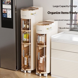 Meuble de rangement étroit pour cuisine et salle de bain, style européen, sur pied, 5 niveaux, avec tiroirs multiples - Product Image 2