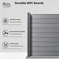 Clôture à lattes en composite bois-plastique (WPC) co-extrudé sur mesure, anti-UV et anti-rouille, pour jardin de villa, mur de séparation extérieur