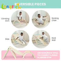Ensemble d'escalade, d'échelle et de toboggan en bois pour enfants d'intérieur, aire de jeux multifonctionnelle pour les tout-petits