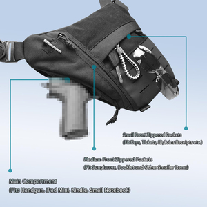 男性用タクティカルクロスボディスリングバッグ隠しキャリーガンバッグショルダーチェストパックパーソナルポケット - Product Image 3