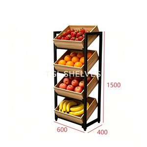 Exhibidores <span class=keywords><strong>de</strong></span> Frutas <span class=keywords><strong>y</strong></span> Verduras Combinados <span class=keywords><strong>de</strong></span> <span class=keywords><strong>Hierro</strong></span> <span class=keywords><strong>y</strong></span> <span class=keywords><strong>Madera</strong></span> Fabricados en Fábrica, Comúnmente Usados en Supermercados <span class=keywords><strong>y</strong></span> Tiendas, Estantes Metálicos para Abarrotes - Product Image 2