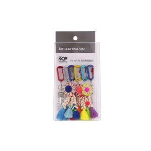 Porte-clés mousqueton tressé style ethnique Angelina, multicolore, en alliage de zinc, 2 par couleur, boîte de 240 pièces - Product Image 1