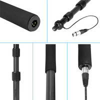 Support de perche en fibre de carbone BOYA BY-PB25 pour scène, 3 sections, pour microphones de reportage XLR, extension de studio, film, micro