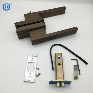 एल्यूमीनियम मिश्र धातु शास्त्रीय ब्रश तिरछे मुंह बहुत संकीर्ण ग्लास दरवाजा लॉक - Product Image 6