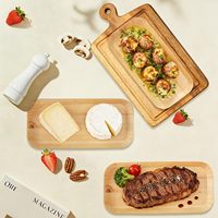 Plateaux de service en bois jetables biodégradables pour la restauration de rue, apéritifs, fournitures de traiteur compostables