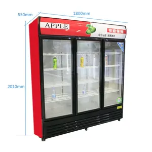 Réfrigérateur avec affichage, glacière à trois portes, 20 pièces
