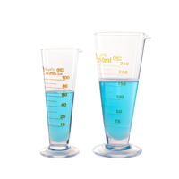 Gobelet doseur conique en verre résistant à la chaleur avec bec verseur, pour la quantification de réactifs de laboratoire, approvisionnement direct usine en gros