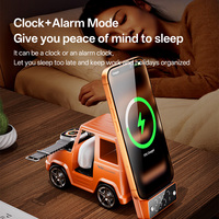 Multifunktions 6-in-1 Kabelloses Ladegerät Automodell Wecker Lautsprecher RGB-Licht Telefon Uhr Kopfhörer Ladehalterung