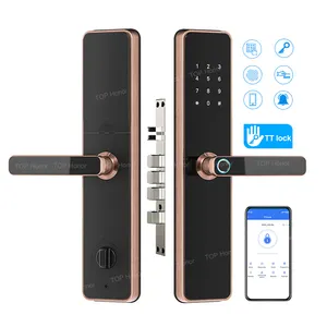 Ttlock Door serrature a chiusura singola porte in legno Cerraduras Digital Fingerprint Inteligentes Electronic Square Tuya Smart Lock