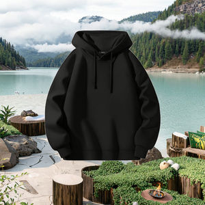 Sudadera Clásica Premium de Algodón de Color Sólido con Logotipo Personalizado, Talla Grande, con Bolsillo, para Primavera, Ecológica, para Hombre, Manga Regular - Product Image 2