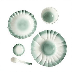 LEXDO Ensemble de vaisselle personnalisable en porcelaine fine, style nordique, inspiration japonaise, rétro et créatif, compatible micro-ondes - Product Image 1