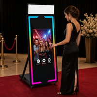 Cermin Selfie Pernikahan Dengan Layar Sentuh 43 Inci, Booth Foto Cermin Dengan Lampu LED, Mesin Photobooth Cermin Ajaib