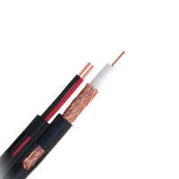 Kabel RG59+2 Core Power 75Ohm 95% Braid Shield CCS Conductor PVC Jacket CCTV Kamera Coaxial Combo