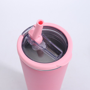 แก้วสแตนเลสพร้อมหลอดดูดแบบซ่อน ปราศจากสาร BPA แก้วสแตนเลสเก็บความร้อนสองชั้น - Product Image 4