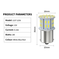 Ampoule LED YOBIS 1157 1156 BA15S BA15D BAY15D Canbus sans erreur 3030 50SMD pour feux stop et clignotants de voiture 12V 24V