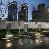 Fontaine à jets d'eau laminaires intérieure et extérieure avec effet de danse et spectacle de lumière dynamique pour hôtel, centre commercial, place publique
