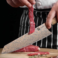 Couteau de chef japonais VG10 de haute qualité, 8 pouces, nouvelle conception, 33 couches d'acier cuivre et damas, avec manche en résine