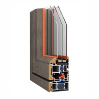 Fenêtre à charnières en bois recouvert d'aluminium européen, composite bois ignifuge B1 avec isolation élevée