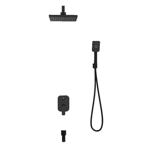 Set Doccia a Incasso con Pannello Quadrato a 3 Funzioni, Montaggio a Parete, Rubinetto da <span class=keywords><strong>Giardino</strong></span> - Product Image 2