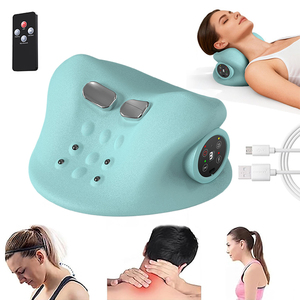 Appareil de traction cervicale chauffant, coussin de massage Shiatsu, relaxant pour <span class=keywords><strong>le</strong></span> cou, les épaules et <span class=keywords><strong>le</strong></span> dos, avec impulsions et vibrations pour soulager <span class=keywords><strong>la</strong></span> douleur - Product Image 1
