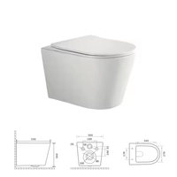 Salle de bain WC mural en céramique Toilette sans réservoir Pulse No Cittern Wash Down P Trap WC Tornado Rinçage Cupc Toilette