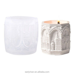 Mattiniera tempio greco Design in Silicone stampo in cemento fatto da te portacandele in gesso, vasetti per aromaterapia, vasi di fiori architettonici - Product Image 5