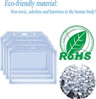 Porte-badge en plastique transparent pour carte d'identité, pochette verticale en PVC étanche