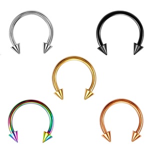 Piercing pour lèvres, anneau en acier inoxydable, noir, bon marché, piercing pour le nez, en titane, vente en gros - Product Image 1