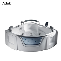 Baignoire triangulaire autoportante en acrylique pour intérieur, avec massage à air et drain intégré, écologique, moderne, blanche