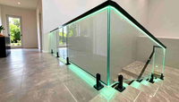 Kit de balustrade en verre sans cadre SMARTART DIY 2M prêt à l'installation, avec embouts en acier inoxydable 316, verre trempé pour terrasse, balcon, piscine