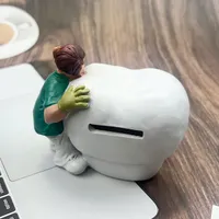 Figura Decorativa de Resina con Diseño Dental, Regalo Creativo para Dentistas, Escultura de Dientes, Decoración para Consultorio Odontológico u Oficina