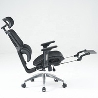 Chaise de bureau exécutive ergonomique moderne à dossier haut pivotant avec appui-tête réglable, accoudoirs réglables, hauteur réglable, structure en plastique