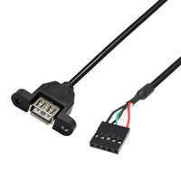 Câble d'extension 30 cm 5 broches Dupont 2,54 mm de pas vers USB A mâle