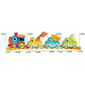 Jouets de train à thème dinosaure pour enfants, ensemble de 4 voitures d'ingénierie, circuit de course à thème dinosaure pour enfants - Product Image 4