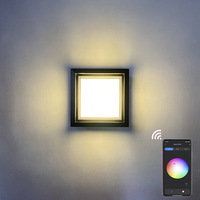 Lampada da Parete Quadrata a LED per Esterni in Alluminio con Controllo Tramite App Tuya, Nuova Lampada Decorativa Dimmerabile in Stile Cinese per Comodino, Corridoio e Perimetro