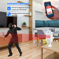 Batería para interiores y alimentación USB DC5V, aplicación Tuya, Control remoto, Sensor de movimiento, Detector de movimiento PIR inteligente, alarma de movimiento WiFi con sonido