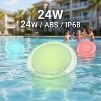 Lumière de piscine flottante YK-SP615P en plastique ABS 24W 25W DC12V LED IP68 étanche à montage mural avec télécommande et variateur d'intensité