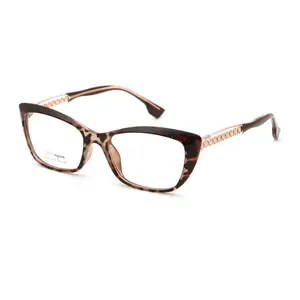 New Small Frame Fashion Leopard Pattern Presbyopia Glasses TR90 Block Blue Light Reading Glasses Customized Logo